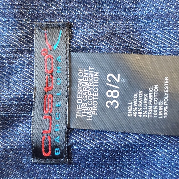 Custo Barcelona AZZURRA TULI denim skirt with cat print lining and wool buttons - Picture 6 of 13